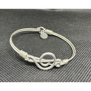 Luca & Danni Bangle Bracelet Silver Tone Music Note Born in the USA Petite Size